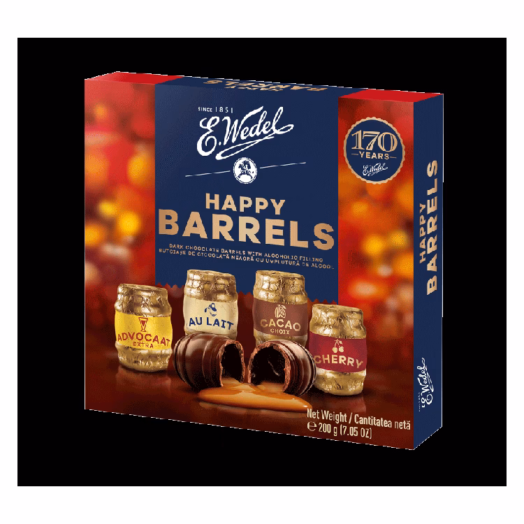 Wedel Happy Barrels Barylki Milk Chocolate BOX 200g (10 per case)